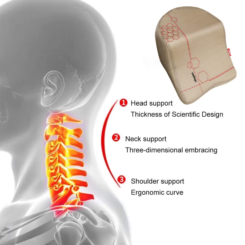 Elegant Zig Memory Foam Car Neck Rest XL Pillow In Beige | Elegant Auto Retail 