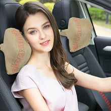 Load image into Gallery viewer, Elegant Active Memory Foam Neck Rest D Support Pillow (Set of 2) in Beige | Elegant Auto Retail 
