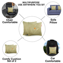 Load image into Gallery viewer, Elegant Silky Beige Cushion Pillow Set of 2 | Elegant Auto Retail 
