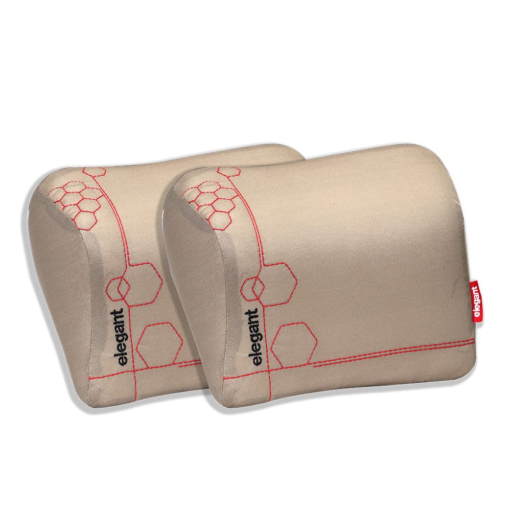Elegant Zig Memory Foam Neck Rest D Car Support Pillow (Set of 2) In Beige | Elegant Auto Retail 