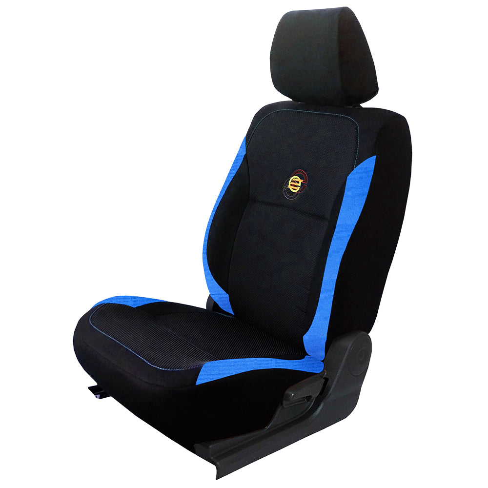Buy Fabric Car Seat Covers Online, Custom Car Seat Covers, Black and Blue  Seat Covers