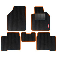 Load image into Gallery viewer, Cord Carpet Car Floor Mat For Skoda Kylaq - Black Orange | Elegant Auto Retail
