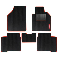 Load image into Gallery viewer, Cord Carpet Car Floor Mat For Skoda Kylaq - Black Red | Elegant Auto Retail
