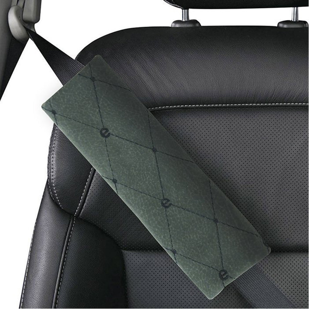 Fabric Seat Belt Shoulder Pads Grey E Set of 2 | Elegant Auto Retail 
