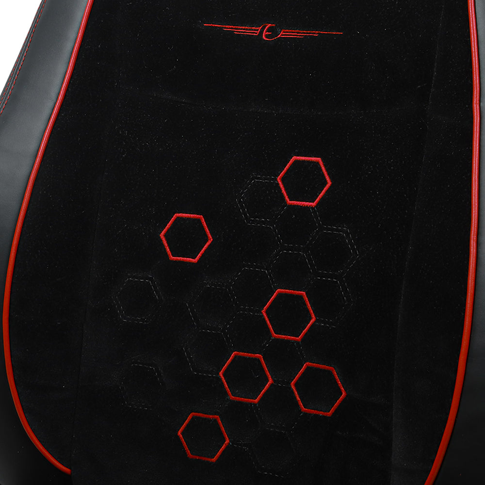 Fresco Fizz Fabric Car Seat Cover For Hyundai I10 In  Black Red  | Elegant Auto Retail