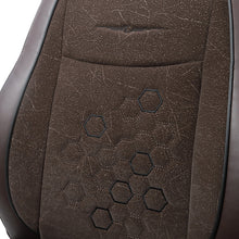 Fresco Fizz Fabric Car Seat Cover For Hyundai I10 In Brown  Black | Elegant Auto Retail