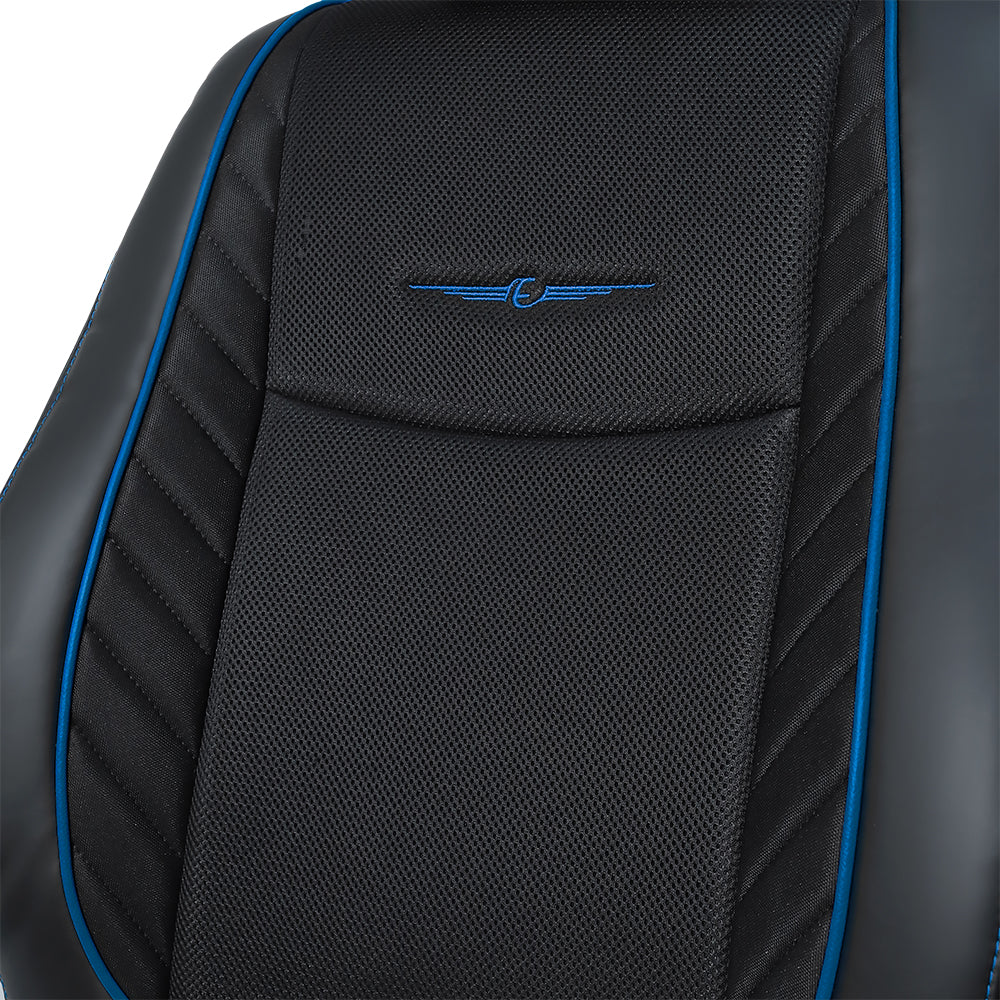 Fresco Drift Fabric Car Seat Cover For Hyundai I10  - Black Blue | Elegant Auto Retail