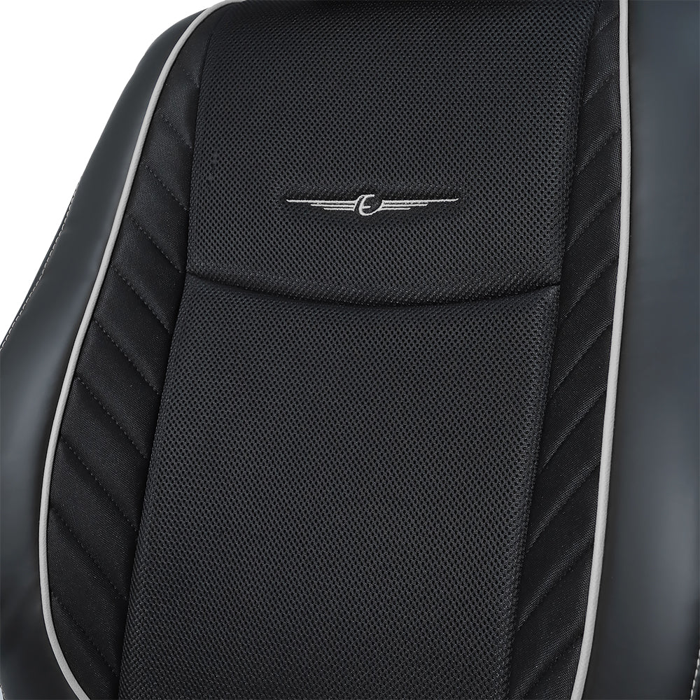 Fresco Drift Fabric Car Seat Cover For Hyundai I10  - Black CGrey | Elegant Auto Retail