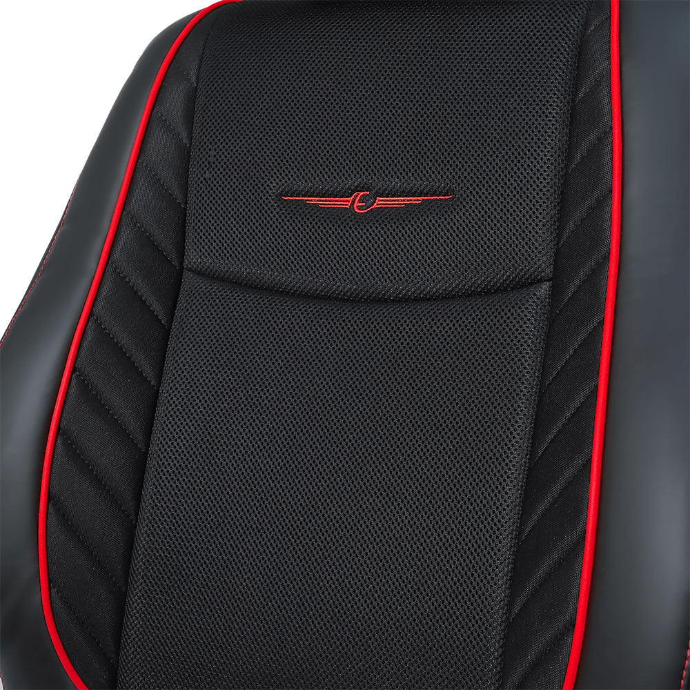 Fresco Drift Fabric Car Seat Cover For Hyundai I10  - Black Red | Elegant Auto Retail