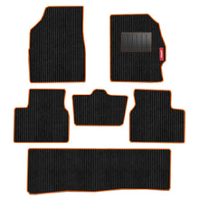 Load image into Gallery viewer, Cord Carpet Car Floor Mat Black And Orange (Set of 6)
