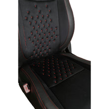Gen Y Velvet Fabric Car Seat Cover For Maruti Brezza ( Black-Red ) | Elegant Auto Retail