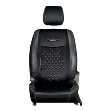 Gen Y Velvet Fabric Car Seat Cover For Maruti Brezza ( In Black-White ) | Elegant Auto Retail