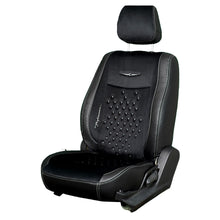 Gen Y Velvet Fabric Car Seat Cover For Maruti Brezza ( In Black-White ) | Elegant Auto Retail