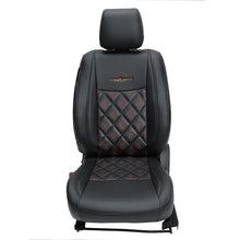 Groovy Nappa PR Art Leather Car Seat Cover For Hyundai I10 Nios - Black Orange | Elegant Auto Retail