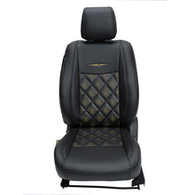 Groovy Nappa PR Art Leather Car Seat Cover For Hyundai I10 Nios - Black Yellow | Elegant Auto Retail
