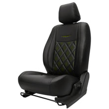 Load image into Gallery viewer, Groovy Nappa PR Art Leather Car Seat Cover For Hyundai Verna - Black Green | Elegant Auto Retail
