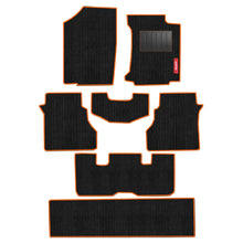 Load image into Gallery viewer, Cord Carpet Car Floor Mat Black And Orange (Set of 7)
