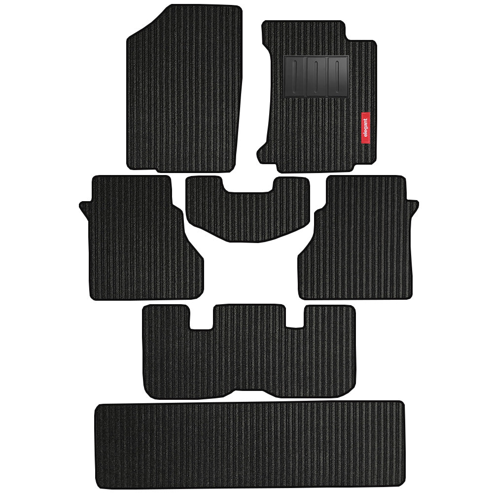 Cord Carpet Car Floor Mat For Tata Safari - Black Black | Elegant Auto Retail
