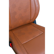 Nappa PR HEX Art Leather Car Seat Cover For Hyundai I20 Closeup Image (HexTan-Black) | Elegant Auto Retail