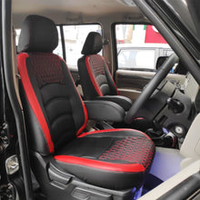 Glory Prism Art Leather Car Seat Cover Black and Orange For Mahindra Scorpio