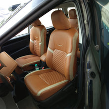 Load image into Gallery viewer, Vogue Star Art Leather Car Seat Cover Tan and Beige

