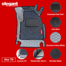 Load image into Gallery viewer, Star 7D Car Floor Mats For Hyundai Alcazar - Grey White | Elegant Auto Retail
