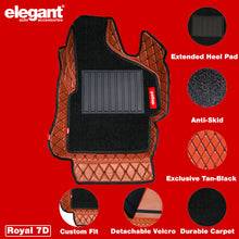 Load image into Gallery viewer, Royal 7D Car Floor Mats For Kia Carnival - Tan Black | Elegant Auto Retail
