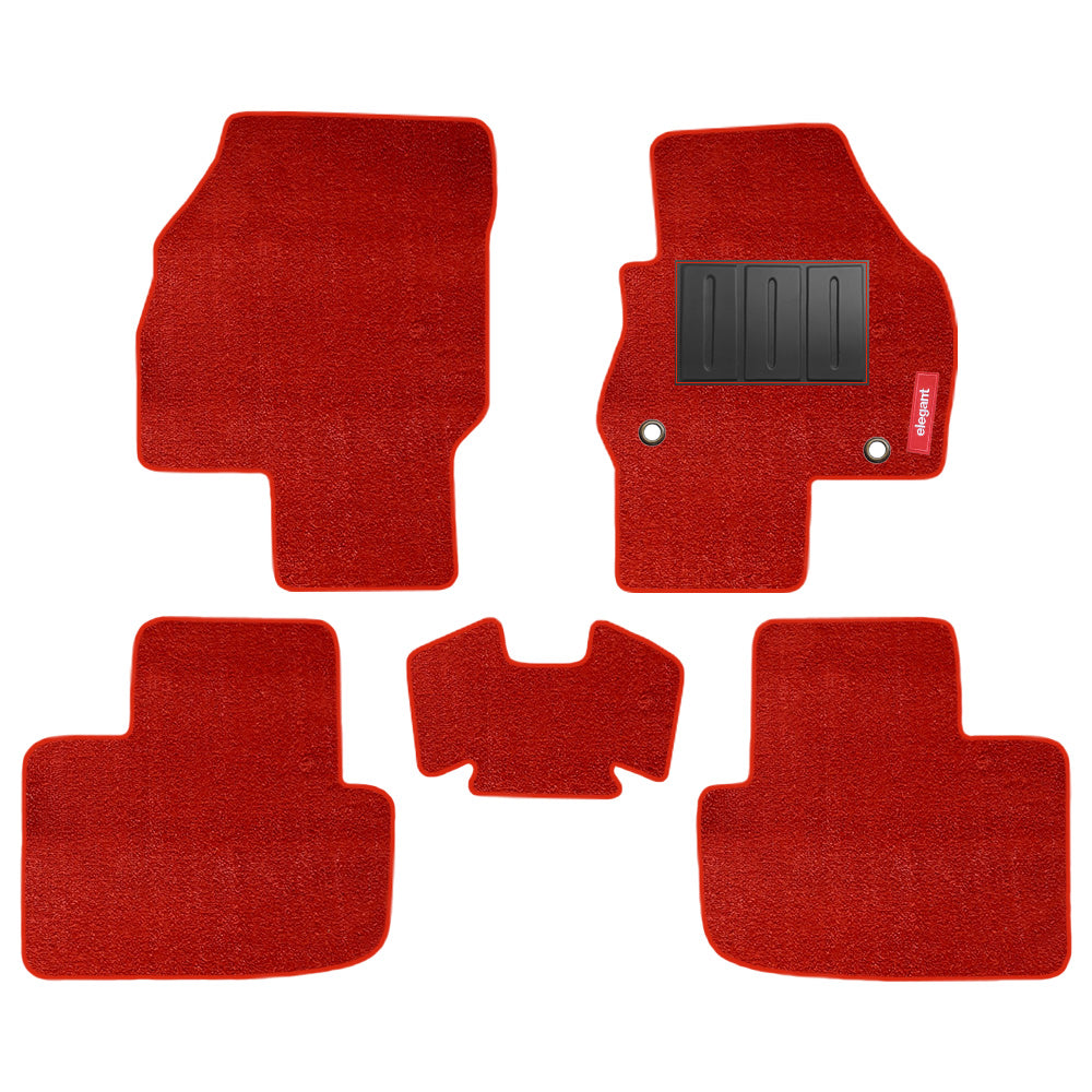 Miami Carpet Car Floor Mat For Skoda Kylaq - Red | Elegant Auto Retail