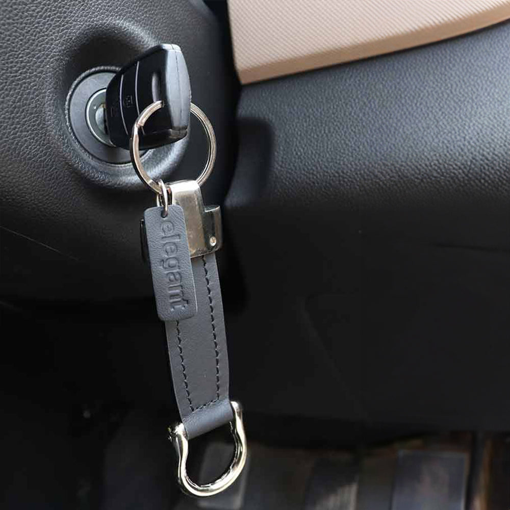 Leather Keychain Black (ELE-17) | Elegant Auto Retail 