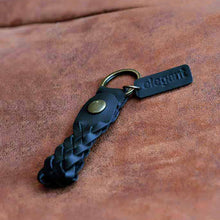 Load image into Gallery viewer, Leather Keychain Black (ELE-15)
