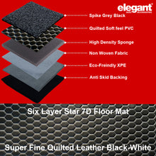 Star 7D Car Floor Mats For Maruti Brezza - Black White | Elegant Auto Retail