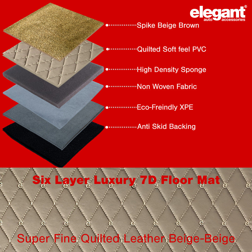 7D Car Floor Mats Beige For Citroen C3