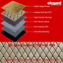 7D Car Floor Mats For Hyundai Eon - Beige Black | Elegant Auto Retail