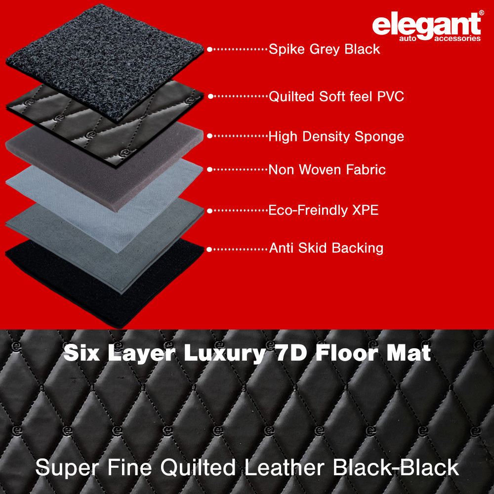 7D Car Floor Mats Black and Black For Mercedes GLE 300