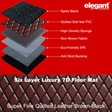 7D Car Floor Mats For Toyota Vellfire - Brown Black | Elegant Auto Retail