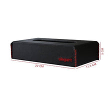 Leather Tissue Box Black and Red | Elegant Auto Retail