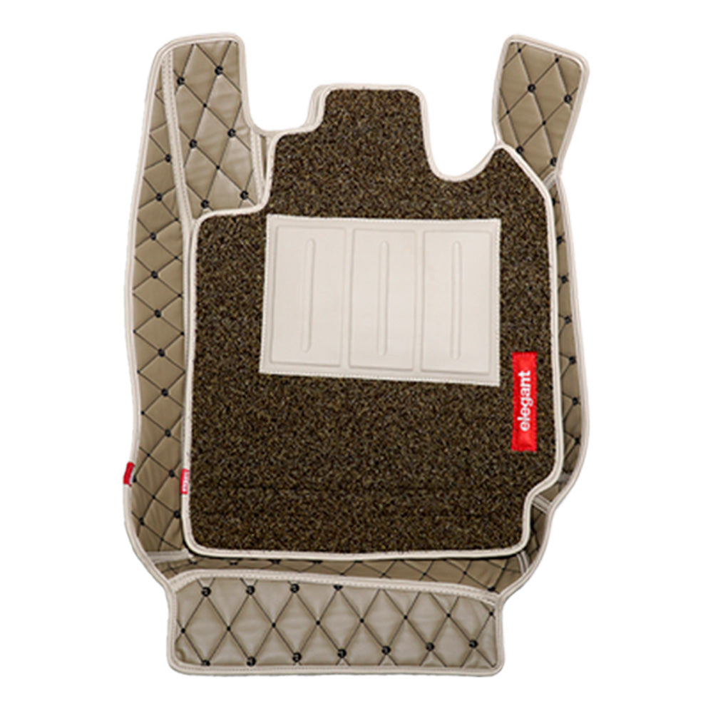 7D Car Floor Mats For Maruti Grand Vitara - Beige Black | Elegant Auto Retail