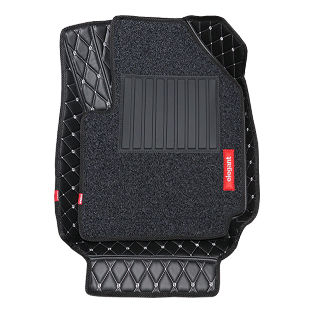 7D Car Floor Mats For Maruti Grand Vitara - Black White | Elegant Auto Retail