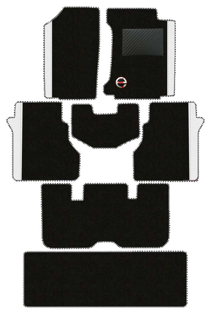 Duo Carpet  Car Floor Mat For Mahindra Xuv 700  Black  White | Elegant Auto Retail