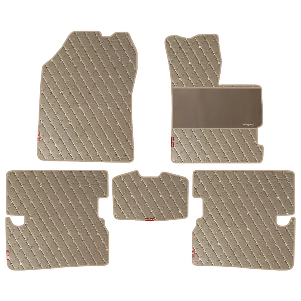 Luxury Leatherette Car Floor Mat For Mahindra Xuv 700  5 Seater  Beige | Elegant Auto Retail