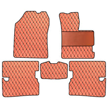 Luxury Leatherette Car Floor Mat For Mahindra Xuv 700  5 Seater Tan Black | Elegant Auto Retail