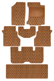 Luxury Leatherette Car Floor Mat For Mahindra Xuv 700 Tan Black | Elegant Auto Retail