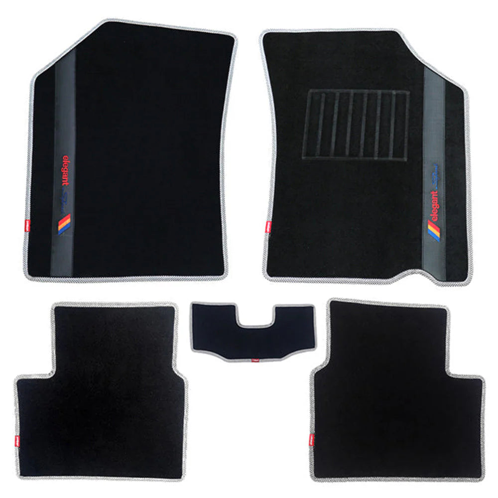 Sports Car Floor Mat For Mahindra Xuv 700 5 Seater Black   | Elegant Auto Retail