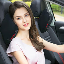 Load image into Gallery viewer, Elegant Memory Foam Neck Rest D Car Support Pillow Into Car Interior (Set of 2) |  Black Color
