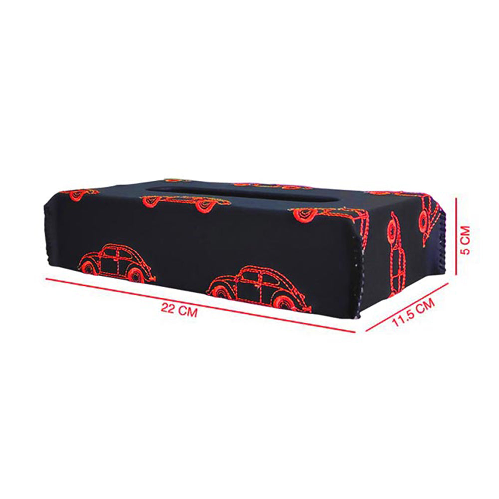 Nappa Leather Vintage 1 Tissue Box Black and Red | Elegant Auto Retail 
