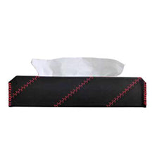 Load image into Gallery viewer, Nappa Leather Cross 1 Tissue Box in Black and Red | Elegant Auto Retail 
