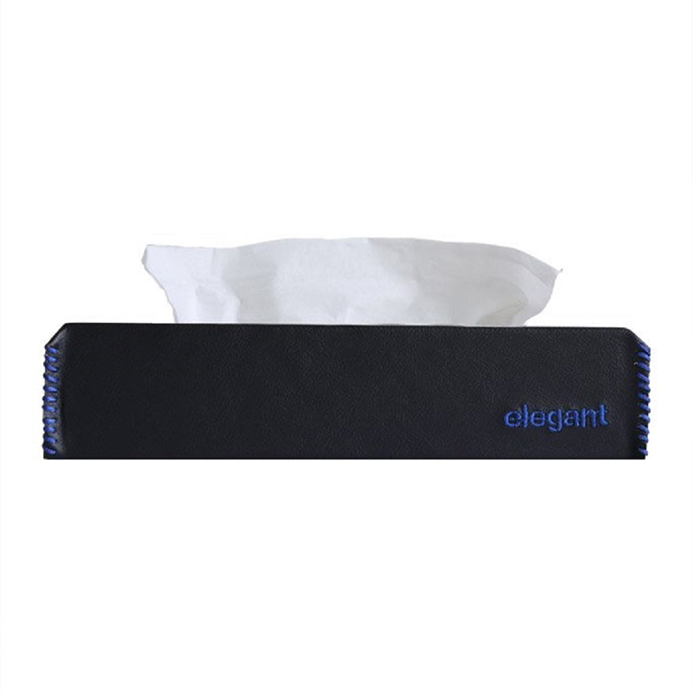 Nappa Leather Tissue Box Black and Blue | Elegant Auto Retail 