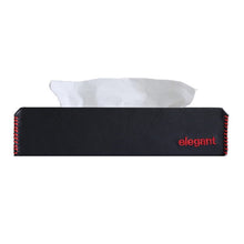 Load image into Gallery viewer, Nappa Leather Tissue Box Black and Red | Elegant Auto Retail 
