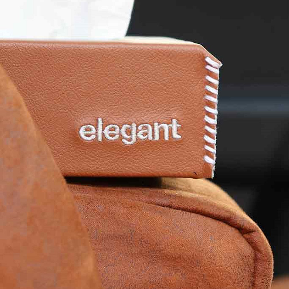 Nappa Leather Tissue Box Tan and  White | Elegant Auto Retail 