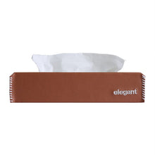 Nappa Leather Tissue Box Tan and White | Elegant Auto Retail 
